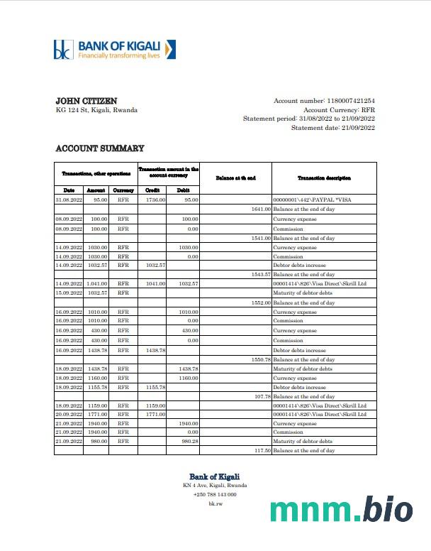 Rwanda BPR szablon w formacie excel pdf